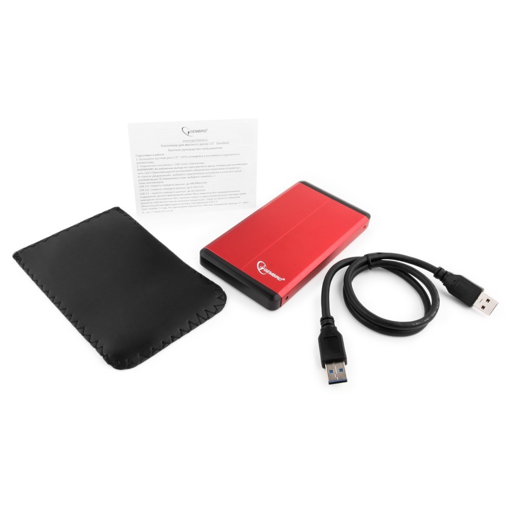 Внешний корпус 2.5" Gembird EE2-U3S-2-R