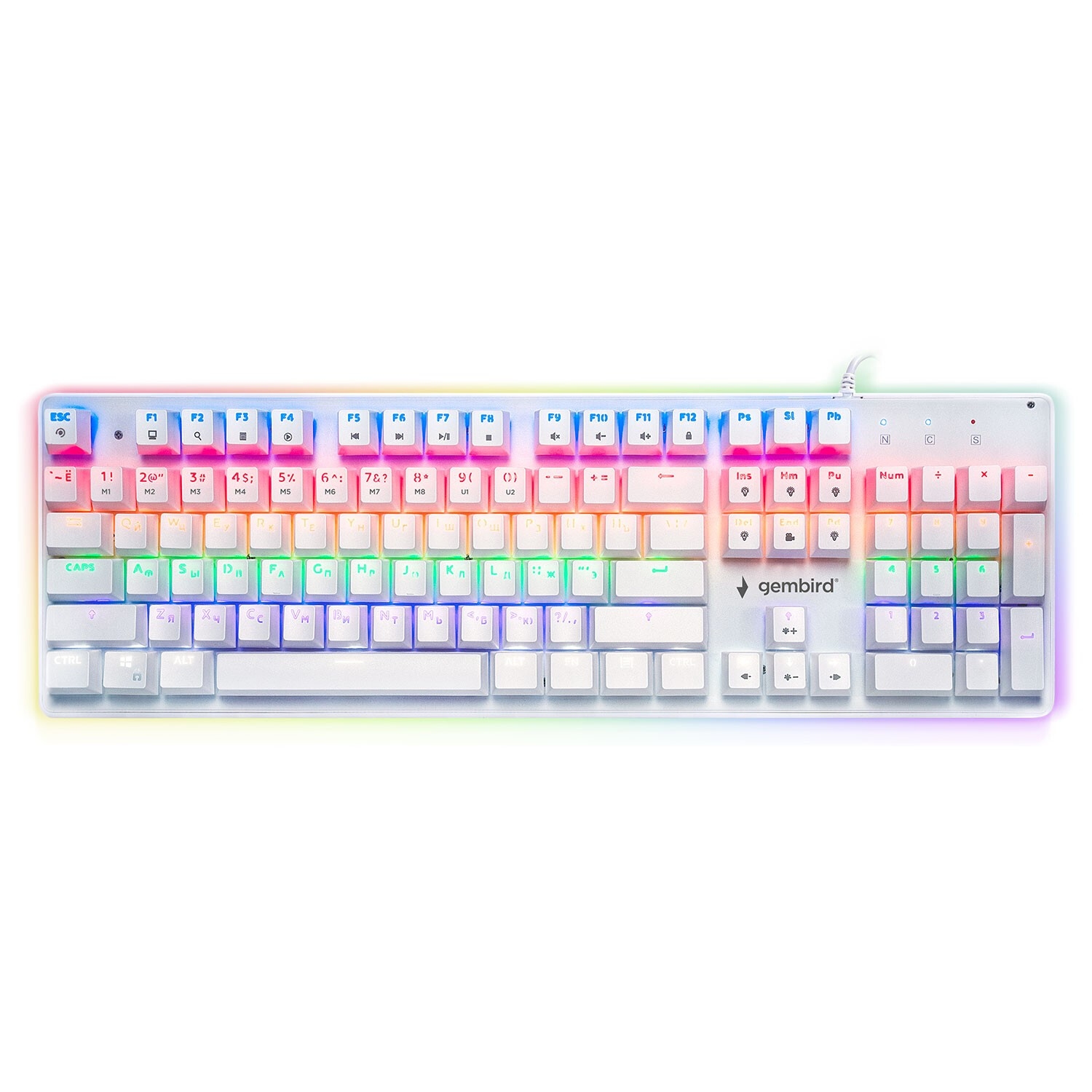 Игровая механическая клавиатура Gembird KB-G530L-W