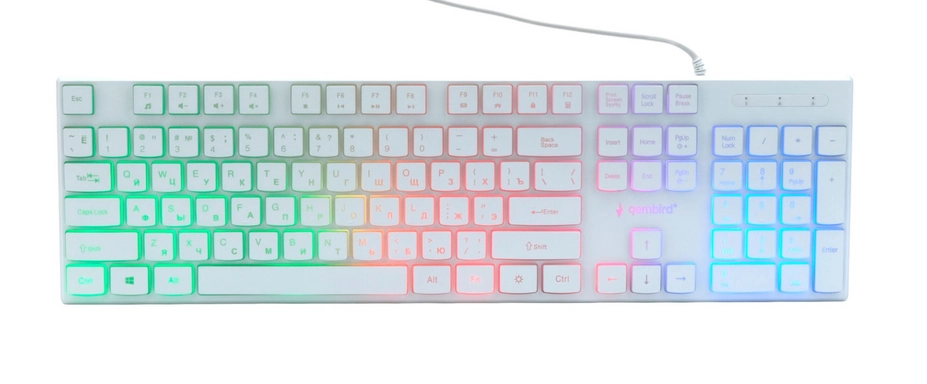 Игровая клавиатура Gembird KB-250L-W